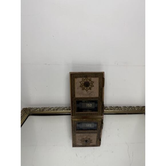 Vintage Brass, Metal & Glass Post Office Box Front, 1975 Door Front w/ Eagle Bra - Picture 6 of 8